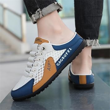 New Summer Slip-on Men's Sports Slippers, All-match Casual Mule Open Back Sneakers Backless Trainers Breathable Mesh Shoes