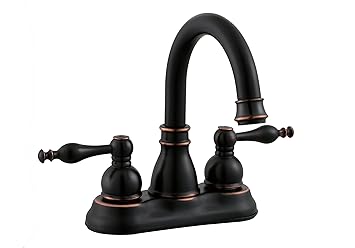 Derengge F-450-JM ORB Oil Rubbed Bronze Two-Handle Lavatory Bathroom Sink Faucet with Pop up Drain Trim Assembly,Meet cUPC NSF AB1953 Lead Free