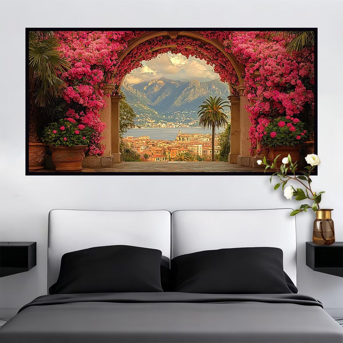 Duże diamentowe kwiaty 100 x 50 cm, zestawy do malowania diamentami 5D dla dorosłych, DIY, sztuka z klejnotami dla dorosłych, pełne okrągłe wiertło, kryształowe malarstwo, rękodzieło, Dimond, haft