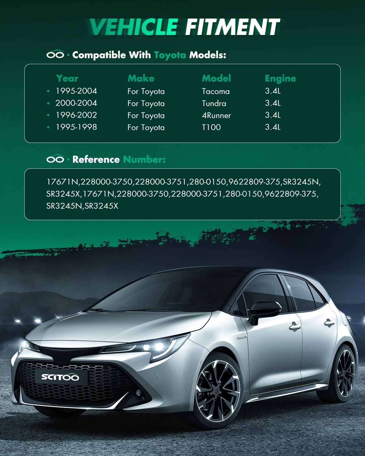 SCITOO Starters New 17671N fit for Toyota 4Runner T100 Tacoma Tundra 1996 1997 1998 3.4L 228000-3750 SR3245N