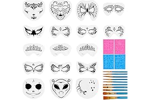 Face Paint Stencils for Kids - 31 Piece Dinosaur Kit