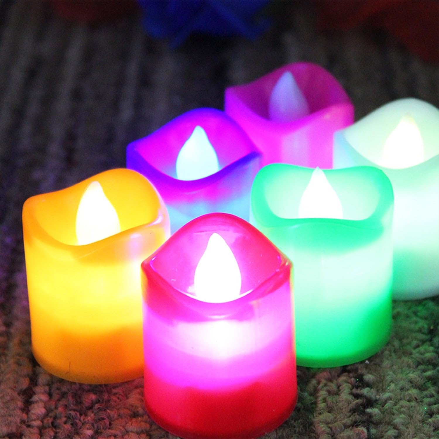 Festive Lighting for Any Occasion: 24 Pack LED Tealight Candles, Diwali (Multicolor)-image-20