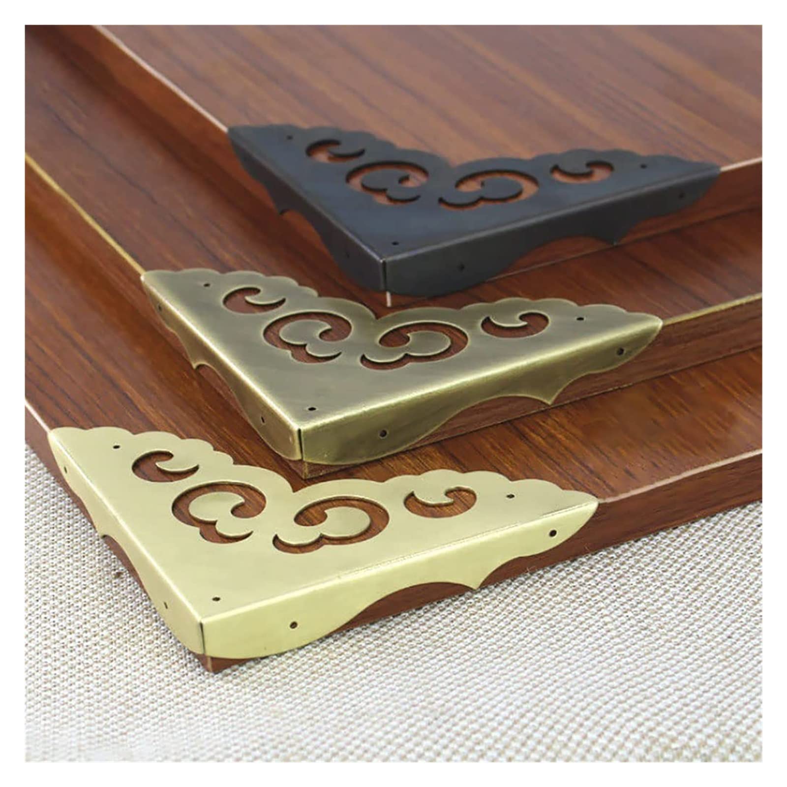 Paraspigoli, Angoli Decorativi for scatole in Bronzo Antico(Black,11.5c m*1.7cm)