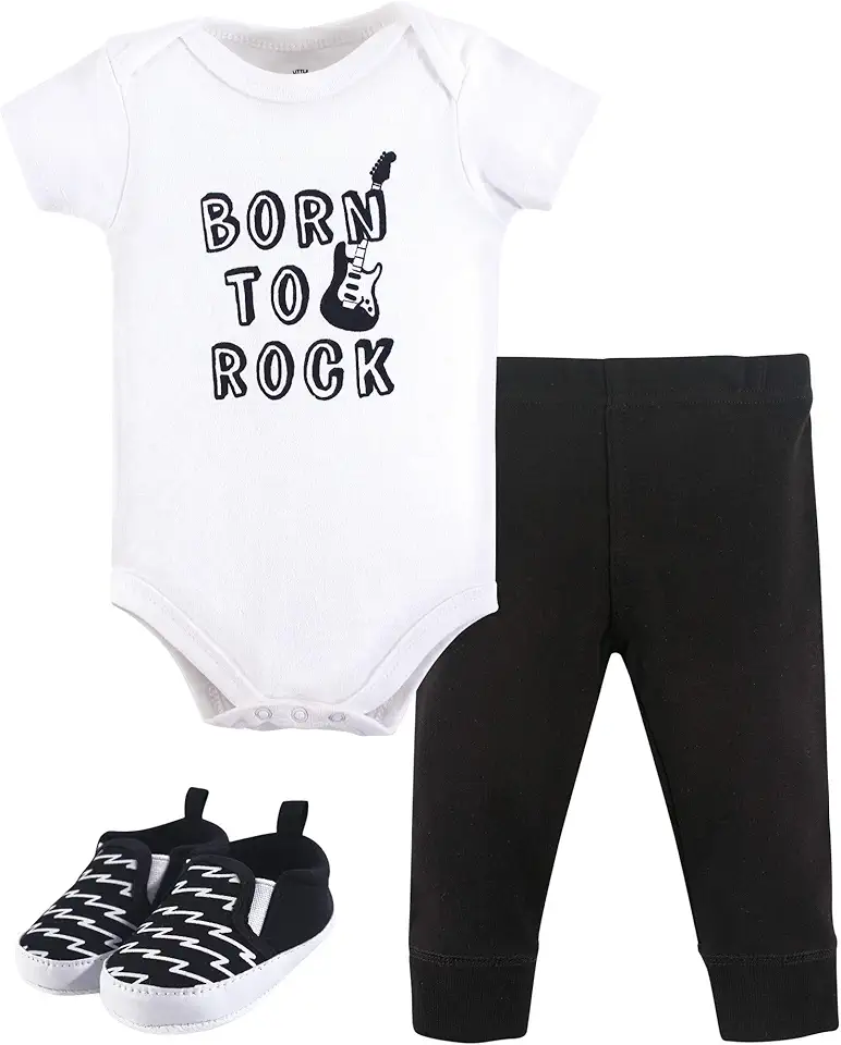 Little Treasure Unisex Baby Cotton Bodysuit, Pant and Shoe Set