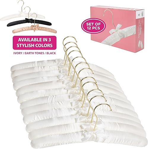 Miniatura 9 de Florida Brands ganchos acolchados de satén, con garfios dorados, paquete de 12