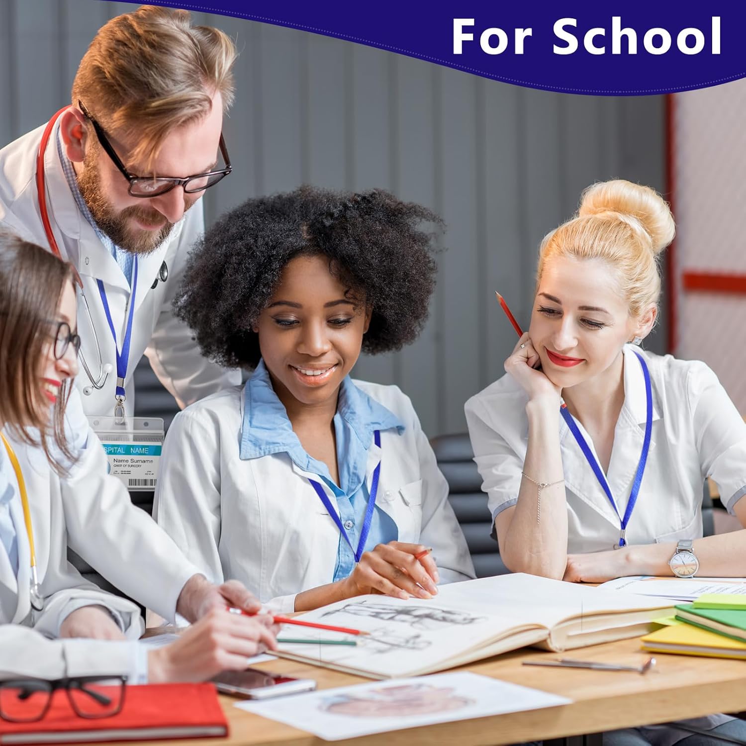 Harloon 150 Pcs Lanyards Breakaway Bulk Neck Flat Lanyard with Detachable Buckle and Clip Swivel Hooks for Badge Holder - Image 5