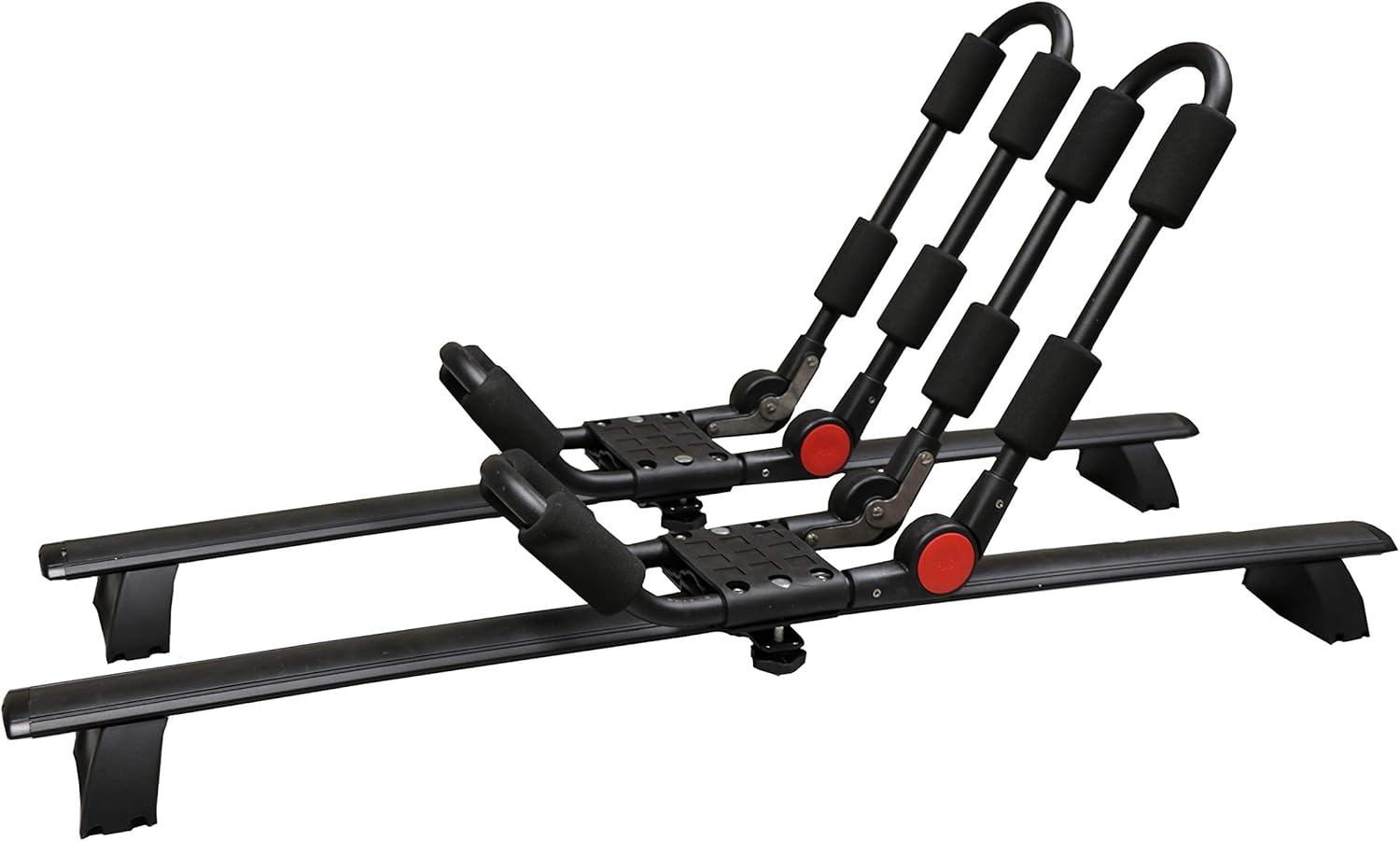 BRIGHTLINES Complete Set Roof Rack Crossbars and Kayak Rack Bundle Compatible for 2011-2021 Jeep Grand Cherokee Grooved Metal Roof Side Rails