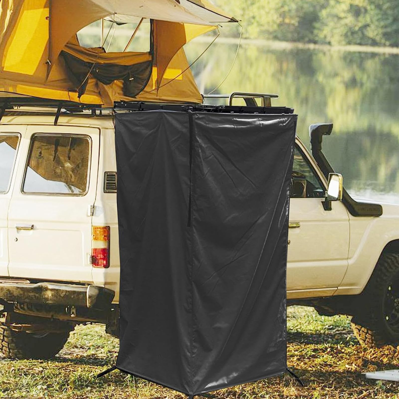 Tenda da doccia, box doccia, in tessuto impermeabile, compatta, leggera, spaziosa, pieghevole, struttura stabile, traspirante, cerniere resistenti, tenda per cambio pannolini per viaggi e campeggio