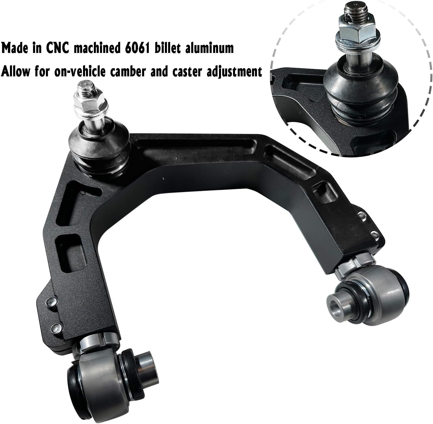 2Pcs Black Front Upper Control Arms 2"-4" Lift For 2003-2022 Toyota FJ Cruiser,Forged Billet 6061 Aluminum 2"-4" Lift Suspension UCA/A-arms For 2007-2014 4Runner