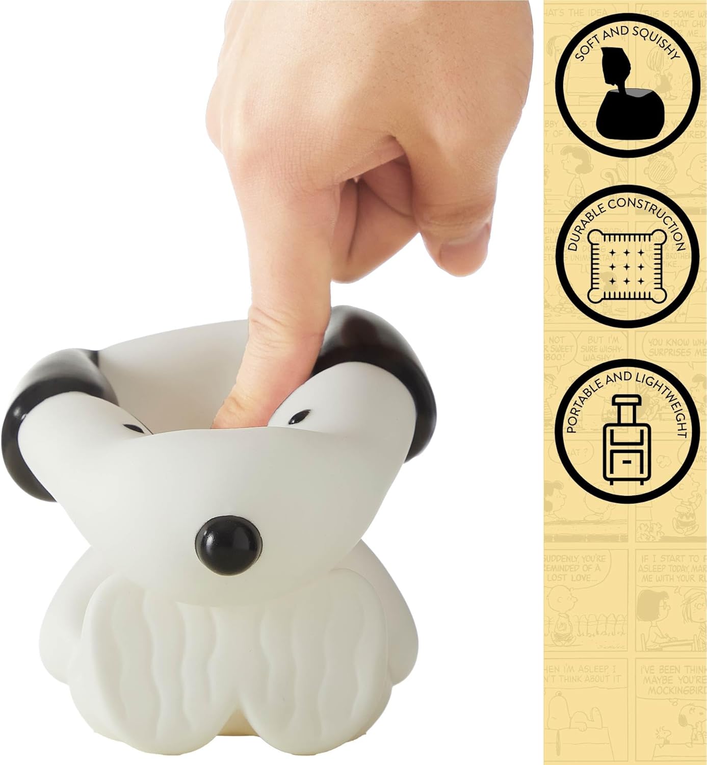 Peanuts Snoopy Squishy Light Light 6" Soft LED Mood Lamp for Decor, Kids Bedrooms, Collectors & Gift Giving