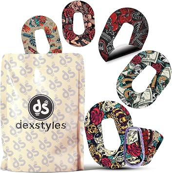 Dexcom G6-Mini Over Patches Waterproof Hypoallergenic Adhesive Sensor Covers with Matching Transmitter Stickers Pack of 5 Flexible CGM Patches-10 Days Protection Tattoo-G6 Mini