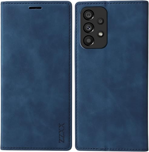 Miniatura 1 de ZZXX Funda tipo cartera para Samsung Galaxy A53 5G con bloqueo RFID, ranura para tarjetas, función atril, magnética, de piel suave, para Samsung