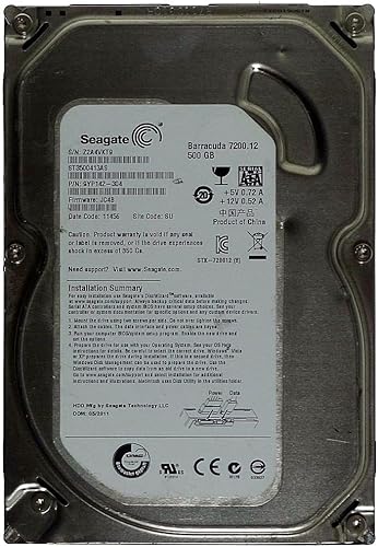 Seagate Barracuda 7200.12 500 GB 7200 RPM SATA 6 Gbs con caché NCQ de 16 MB de 3.5 pulgadas de memoria interna ST3500413AS