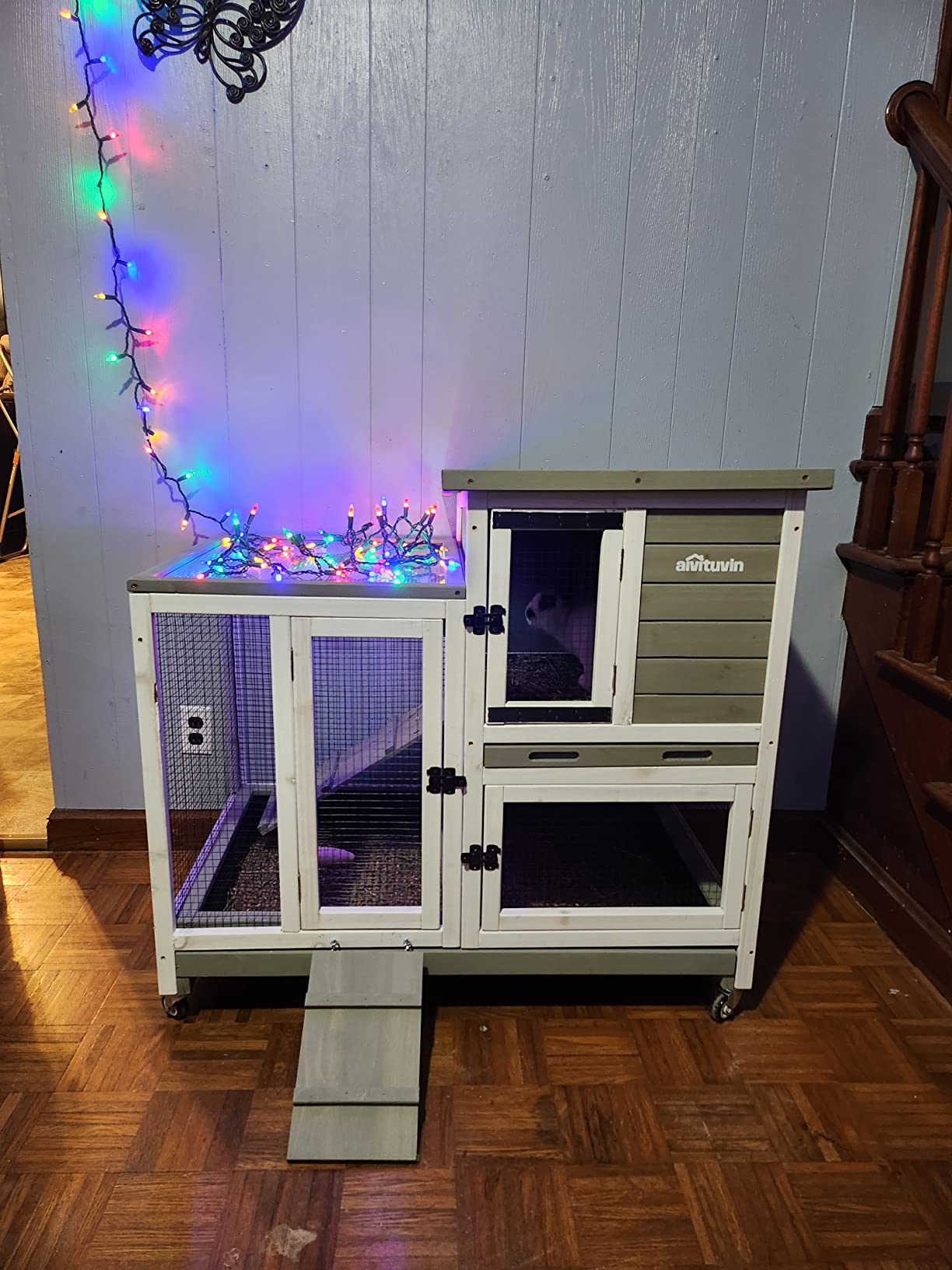32/mo Finance Aivituvin Rabbit Hutch Bunny Hutch Large Rabbit Cage, Indoor Bunny Cage Outdoor