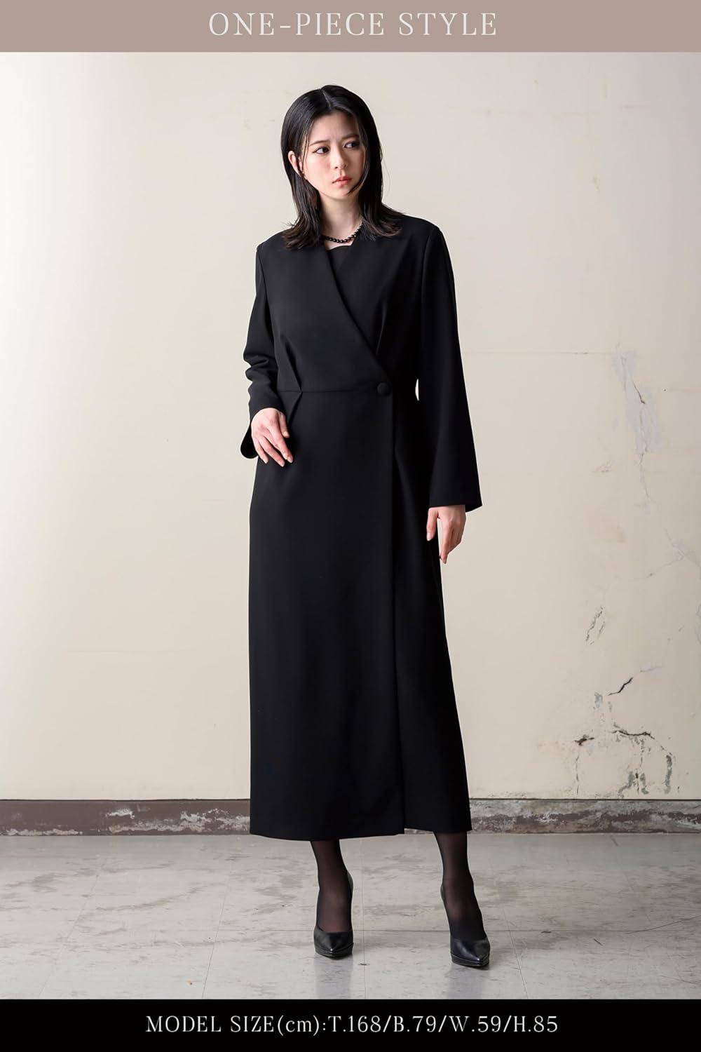 喪服 ブラックフォーマル 小花レース使い ゆったりチュニックブラウス