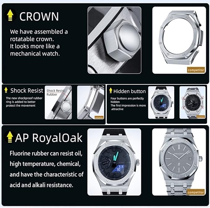 5rd GA-B2100 MOD Kit For GA2100 GA-2110 Metal Watch Case Watchband 316 Stainless Steel Modified Accessories Bezel Bracelet Strap With Bottom Cover