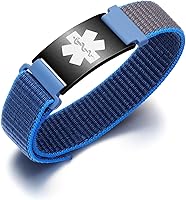 Vista 25 de Pulseras deportivas personalizadas de alerta médica para mujeres y hombres – Pulseras de identificación médica personalizadas con grabado gratuito
