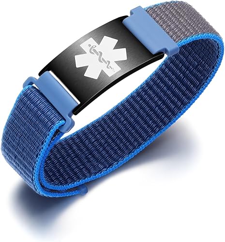 Miniatura 25 de Pulseras deportivas personalizadas de alerta médica para mujeres y hombres – Pulseras de identificación médica personalizadas con grabado gratuito