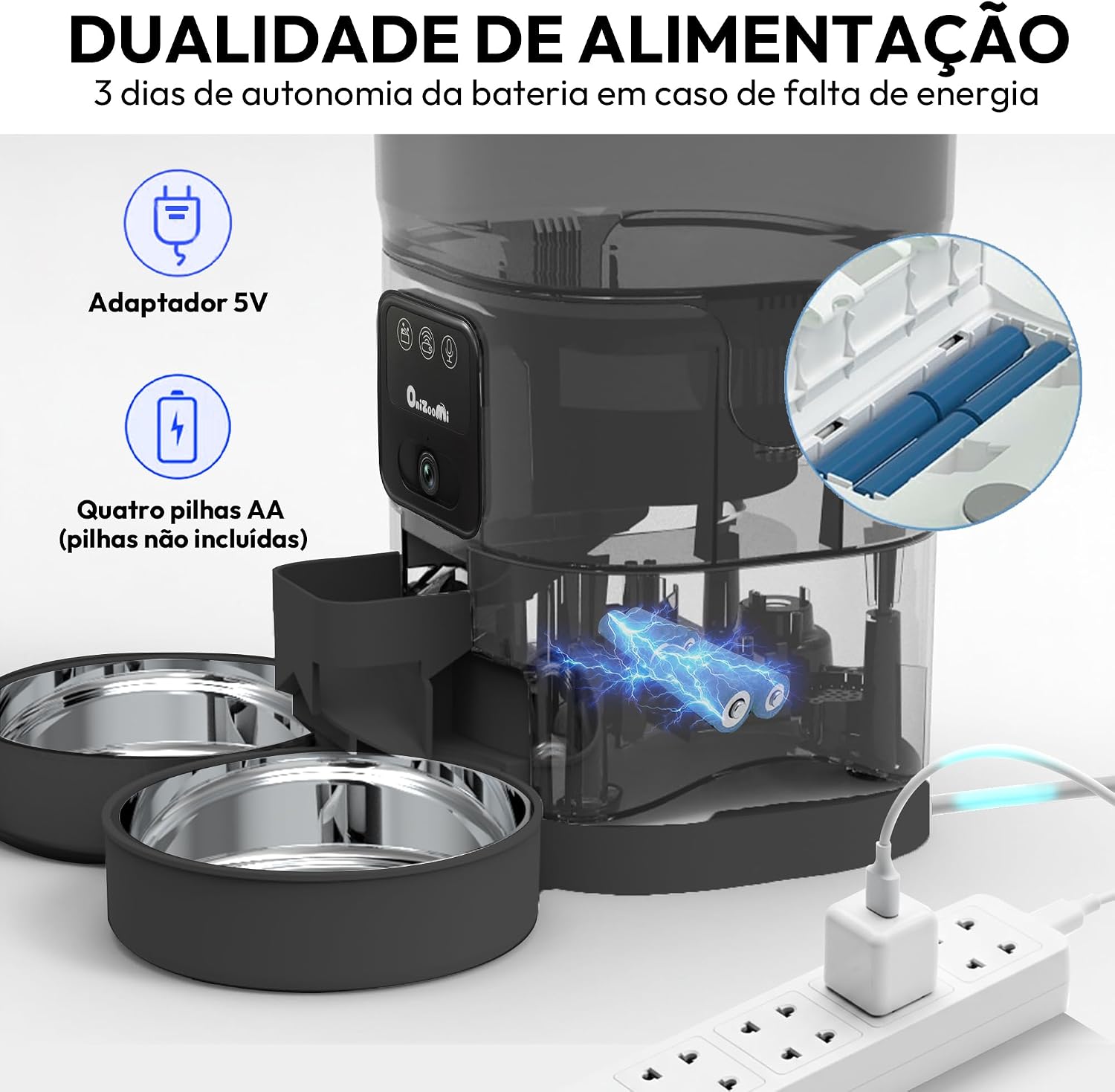 Automatico Pet Alimentador para Gatos com Caes - 7L Comedouro Automático para 2 Cat - HD Camera com Inteligente Programavel APP Automatic Feeder para - Smart Racao Dispenser de Gato com Cães
