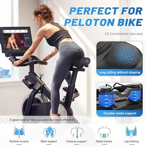 Miniatura 2 de Xmifer Asiento de bicicleta de gran tamaño, cómodo sillín de bicicleta, diseño de ranura media, espuma viscoelástica de 2.95 pulgadas de grosor,