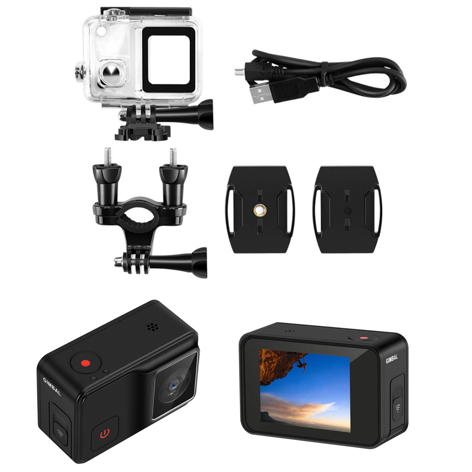 Macchina Fotografica Subacquea, Fotocamera Subacquea Digitale Full HD 4K 50FPS, Stabilizzazione Elettronica Dell'immagine, Fotocamera Subacquea da 30 M, Schermo IPS da 2 Pollici