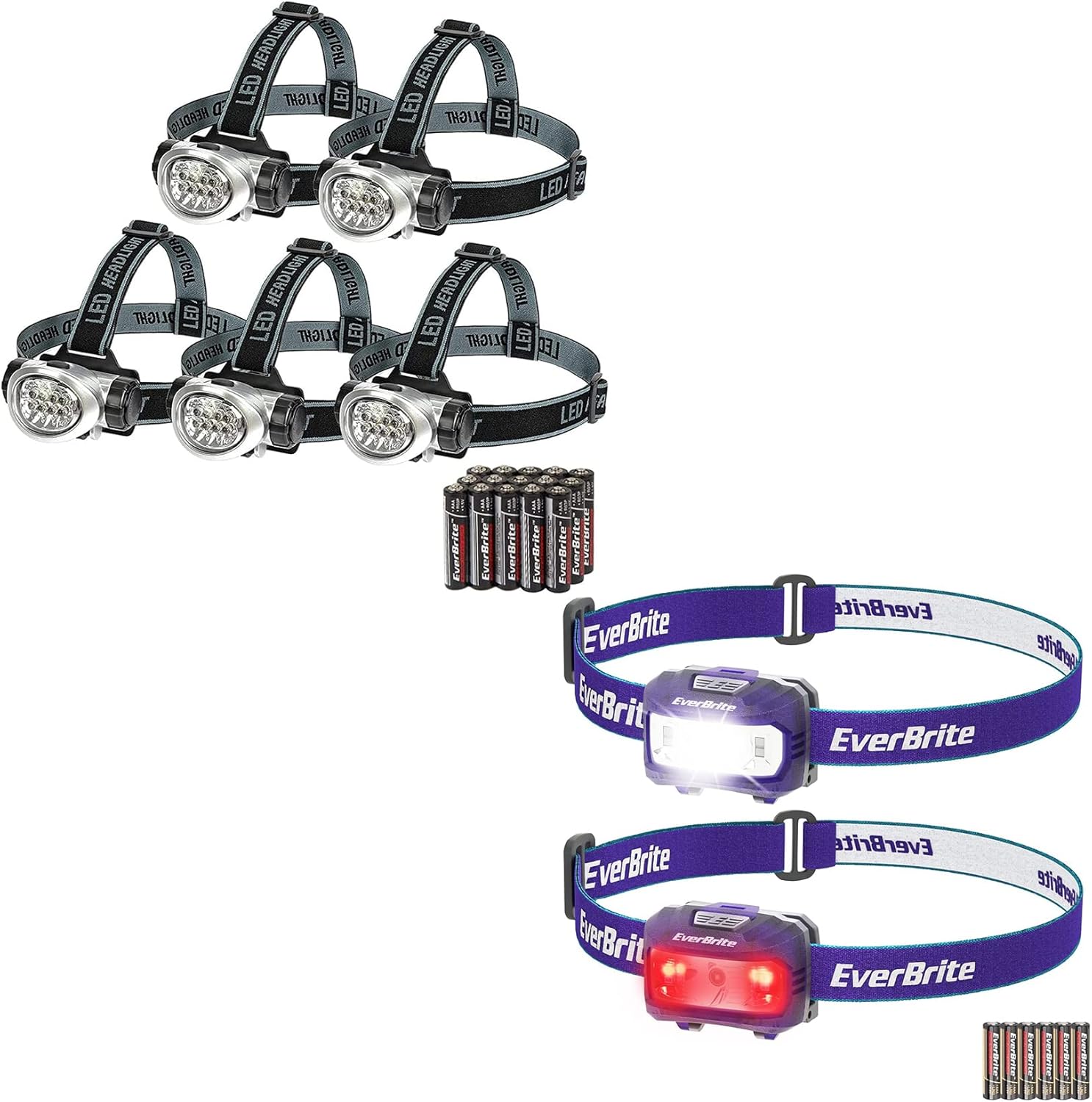 EverBrite 7-Pack LED Headlamp with 21 AAA Batteries