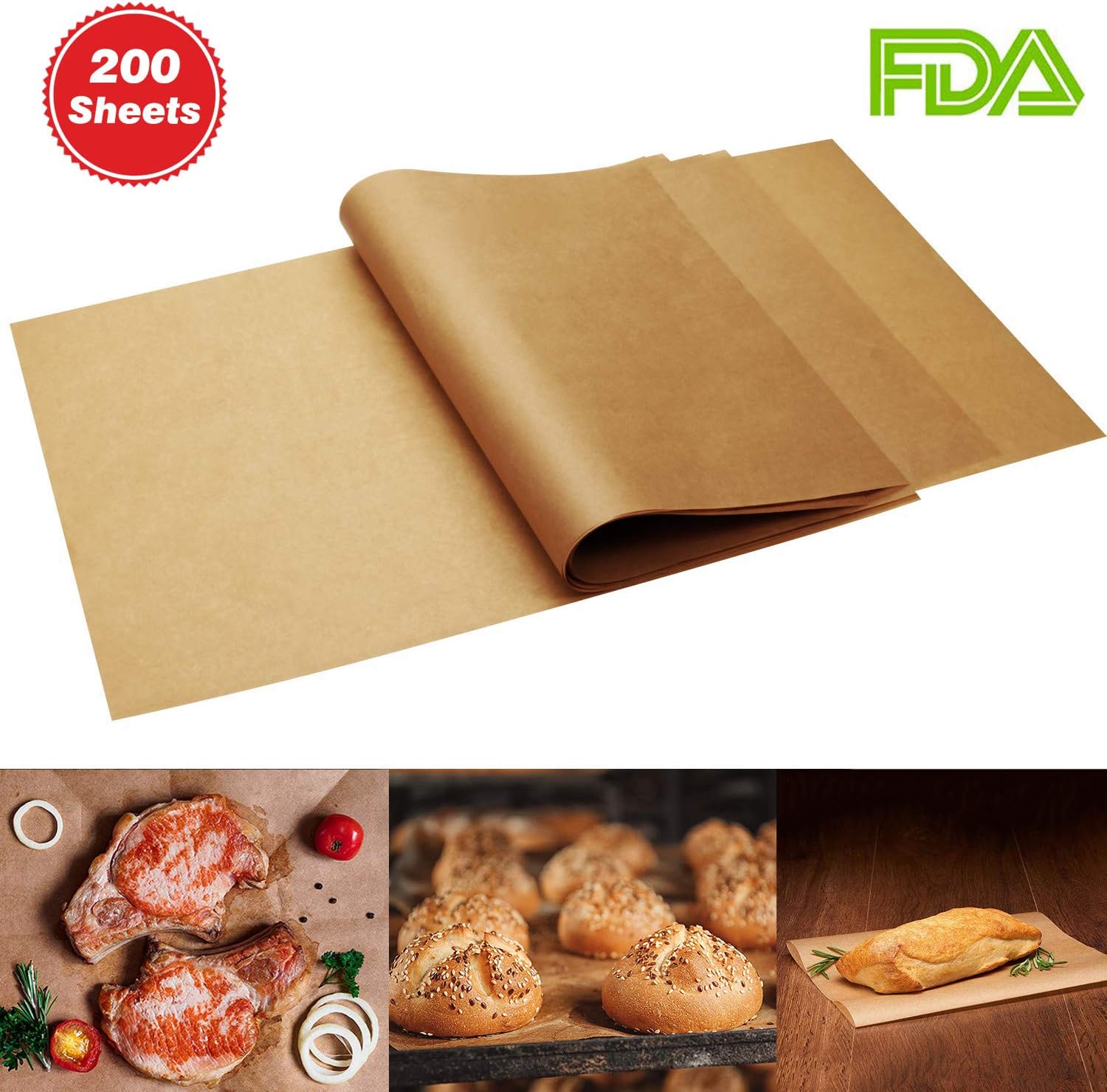 120 x Parchment Paper Sheets - No Curl, No Tear, No Burn Baking Paper (16 x 12 inch) – Precut Parchment Paper For Baking – No Chemical Unbleached Parchment Paper – Cookie Paper Baking Sheets: Home & Kitchen