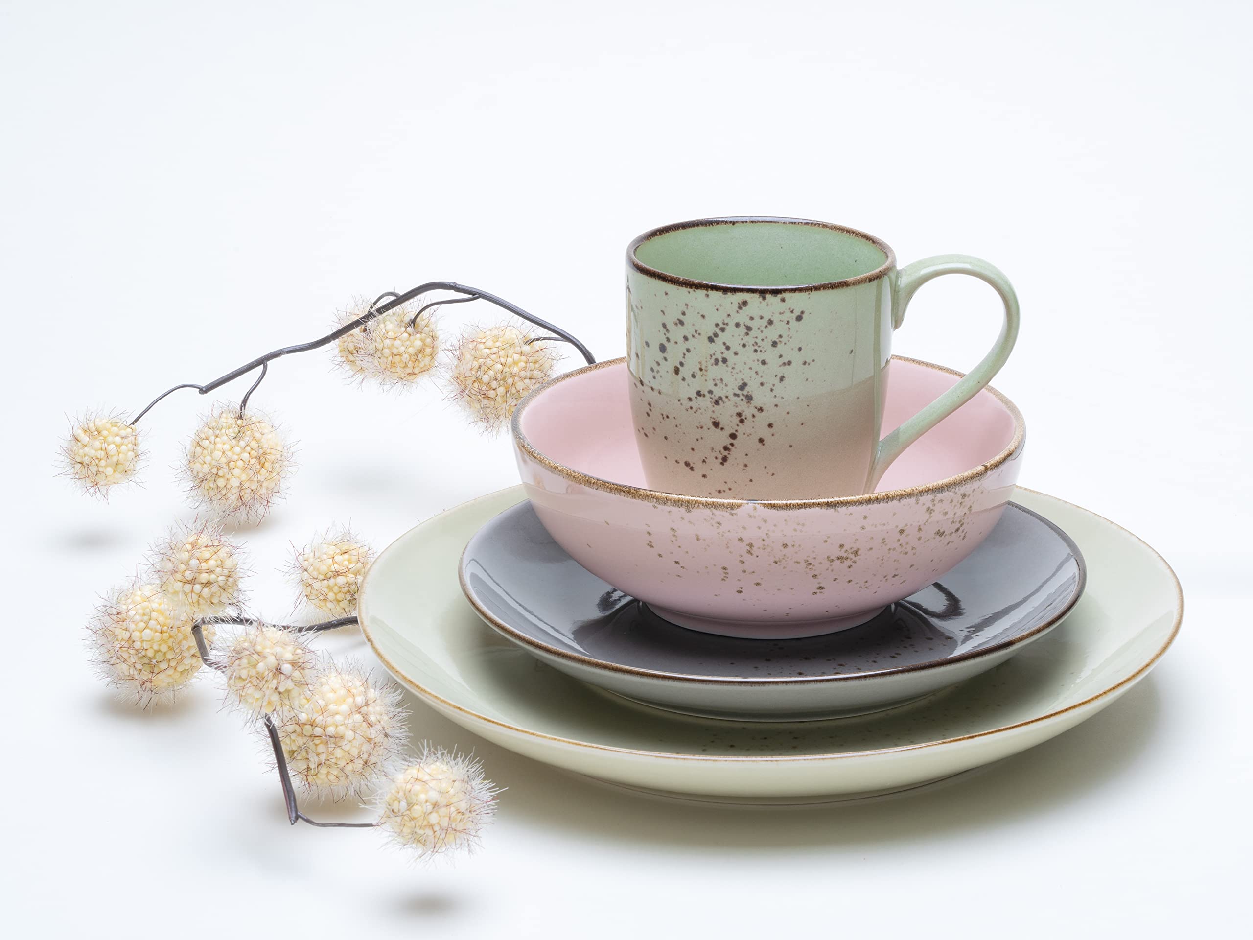 CreaTable, 20298, série Nature Collection VINTAGE GARDEN, service de table, service combiné 16 pièces