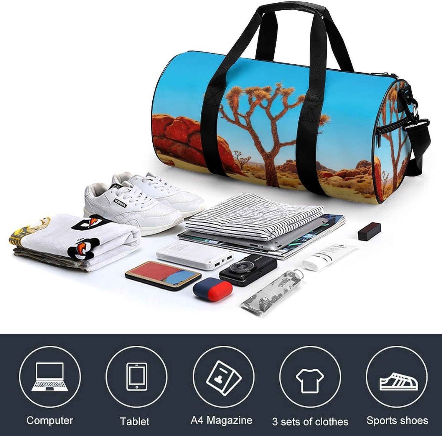 Joshua Tree National Park Gym Bag Duffle Bags Weekender Overnight Bag image 4