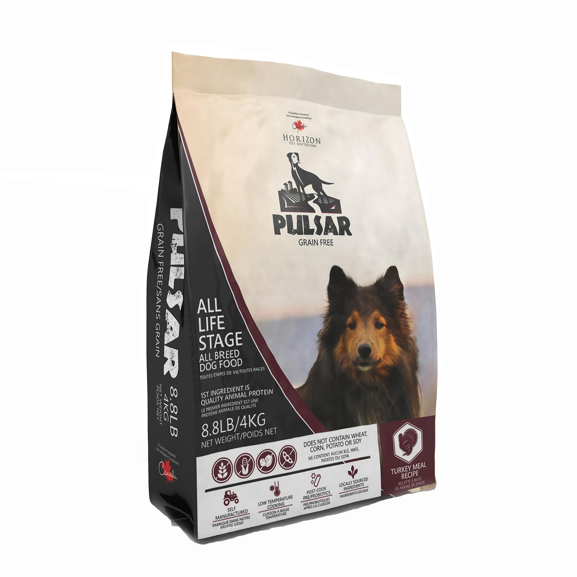 Pulsar Premium Grain Free Dog Food | Turkey Formula | All Life Stage, Non GMO, Meat Dense Diet | 8.8 lb Bag
