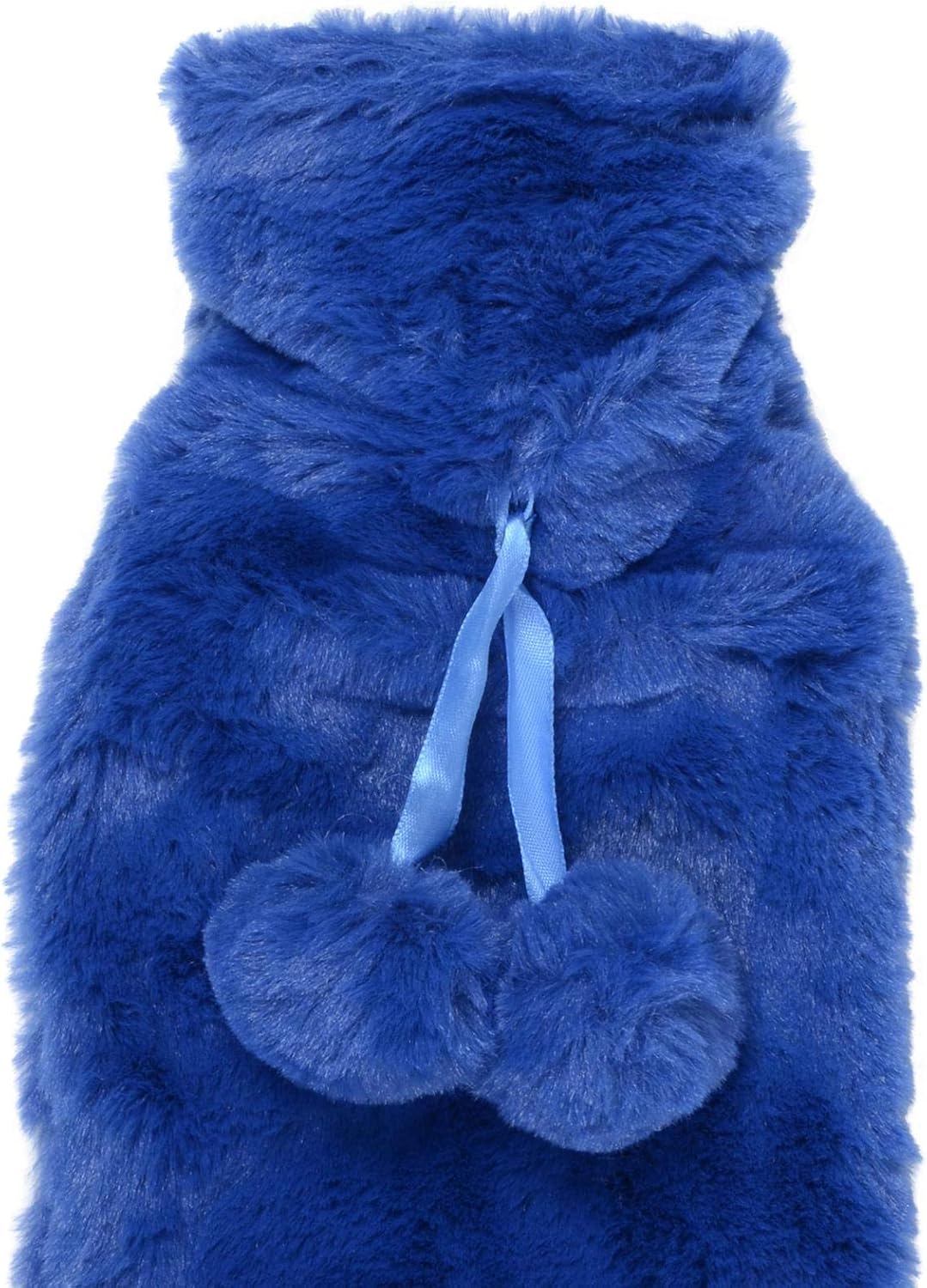 Extra Long Slim Hot Water Bottle Faux Fur Cover Thermotherapy Pain Relief 72cm Classic Blue