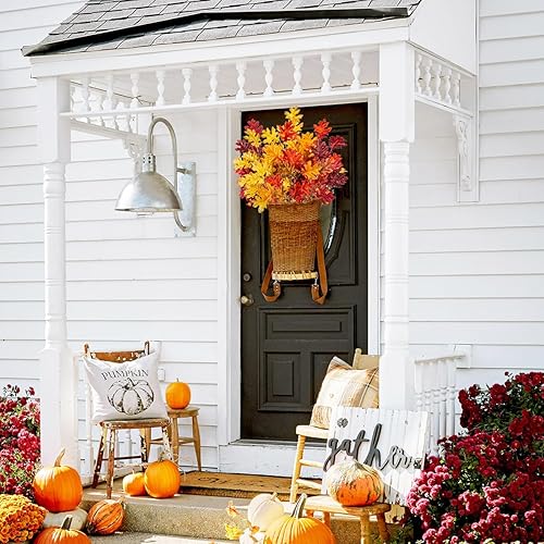 Miniatura 4 de Briful 6 tallos de hojas artificiales de otoño de 32 pulgadas, ramas de follaje de otoño de hojas de roble en aerosol para el hogar, cocina, granja,