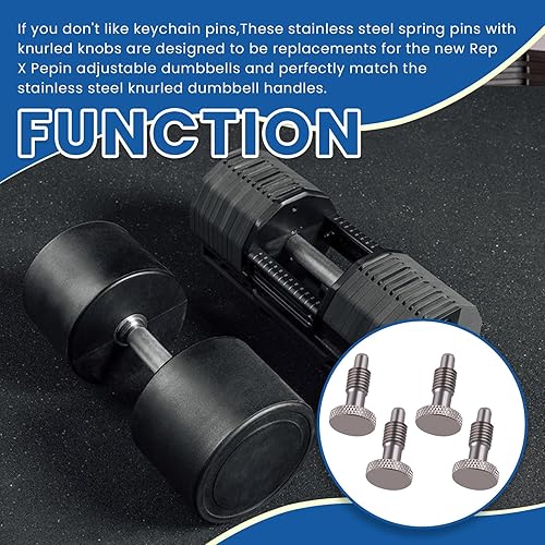 Miniatura 5 de Perilla moleteada de resorte compatibles con mancuernas ajustables Rep X Pepin Fast Series, kit de piezas de mancuernas ajustables, no se adapta a