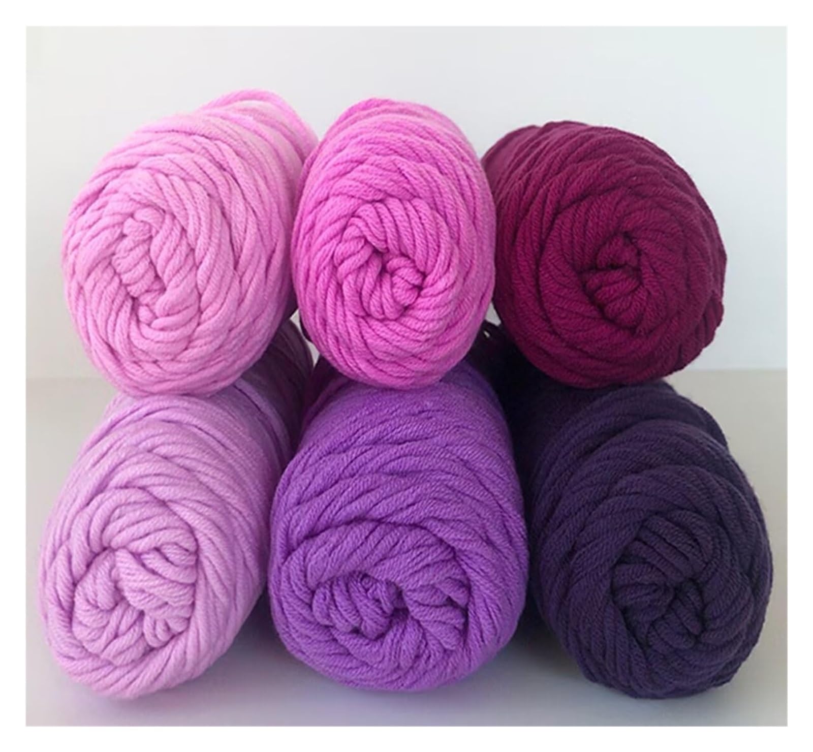 przędza dziewiarska, 100g/200g kulki z różnej przędzy tuftingowej, 8-warstwowe nici w kulce, jasne kolory(Purple Series,100g/roll)