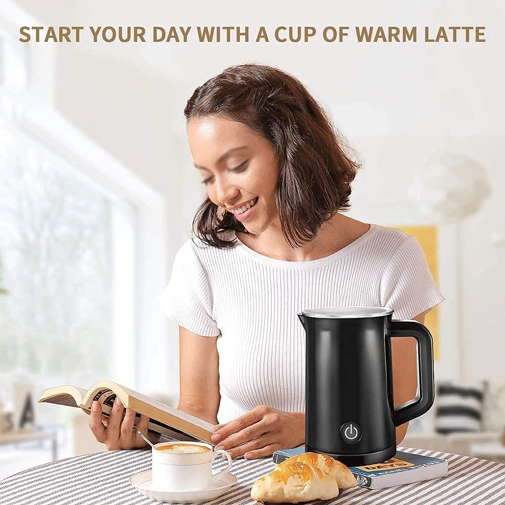 HMTE Montalatte Montalatte Elettrico Montalatte Montalatte Domestico 500W Cioccolata Calda Schiumalatte Automatico con funzionalità Latte Caldo e Freddo Acciaio Inossidabile 109