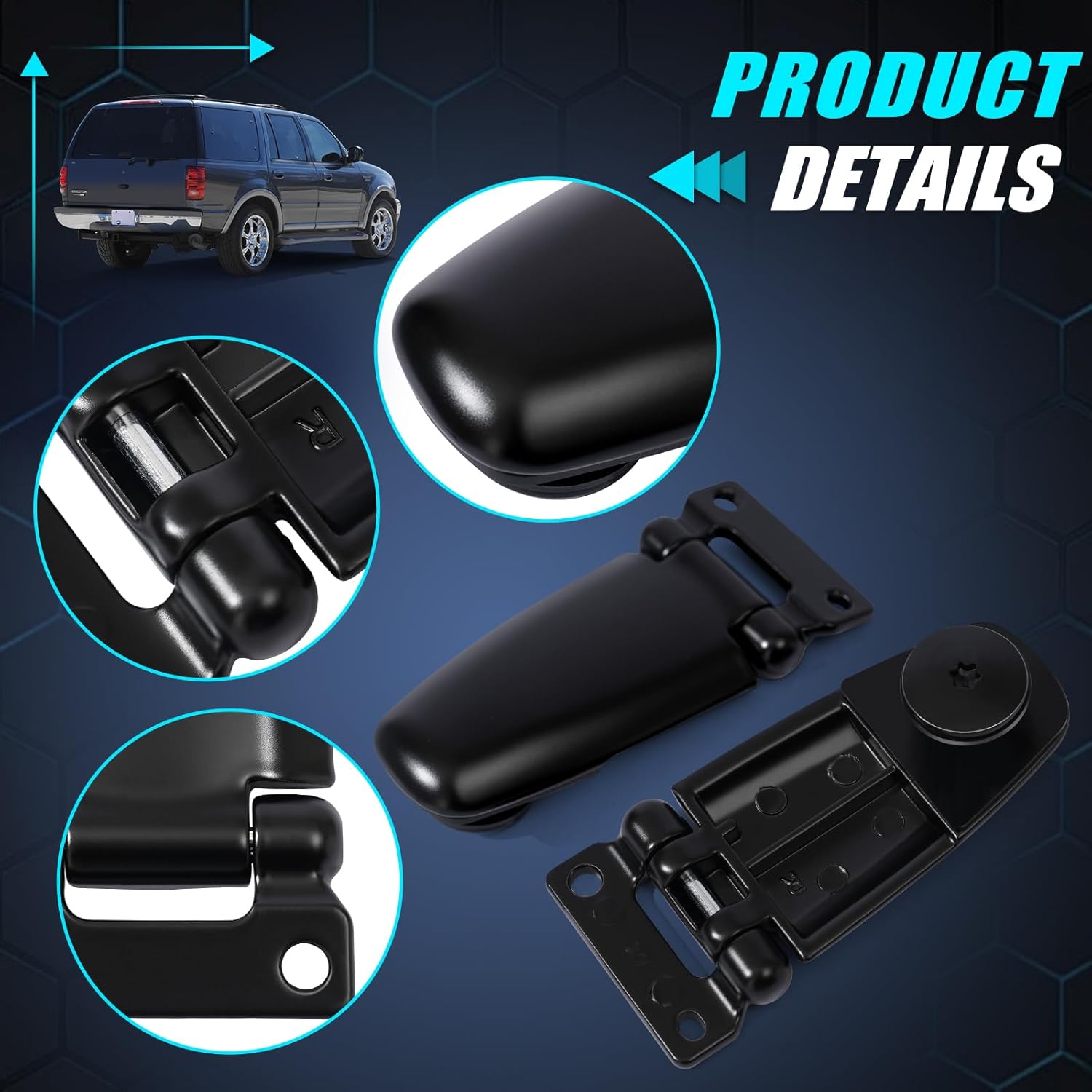 Rear Window Hinge Set Liftgate Glass Hinge Replacement for 1997-2002 Ford Expedition Lincoln Navigator , Right & Left