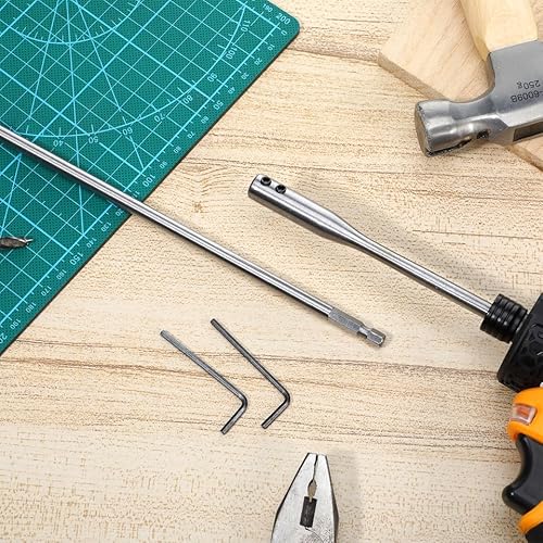 Gadpiparty 4-Teiliges Bohrer VerläNgerung Set Mit 150Mm Und 300Mm Stangen Schrauben Inklusive Geeignet FüR Schwer ZugäNgliche Stellen Und Holzbohrer Praktisches Handwerkzeug ZubehöR