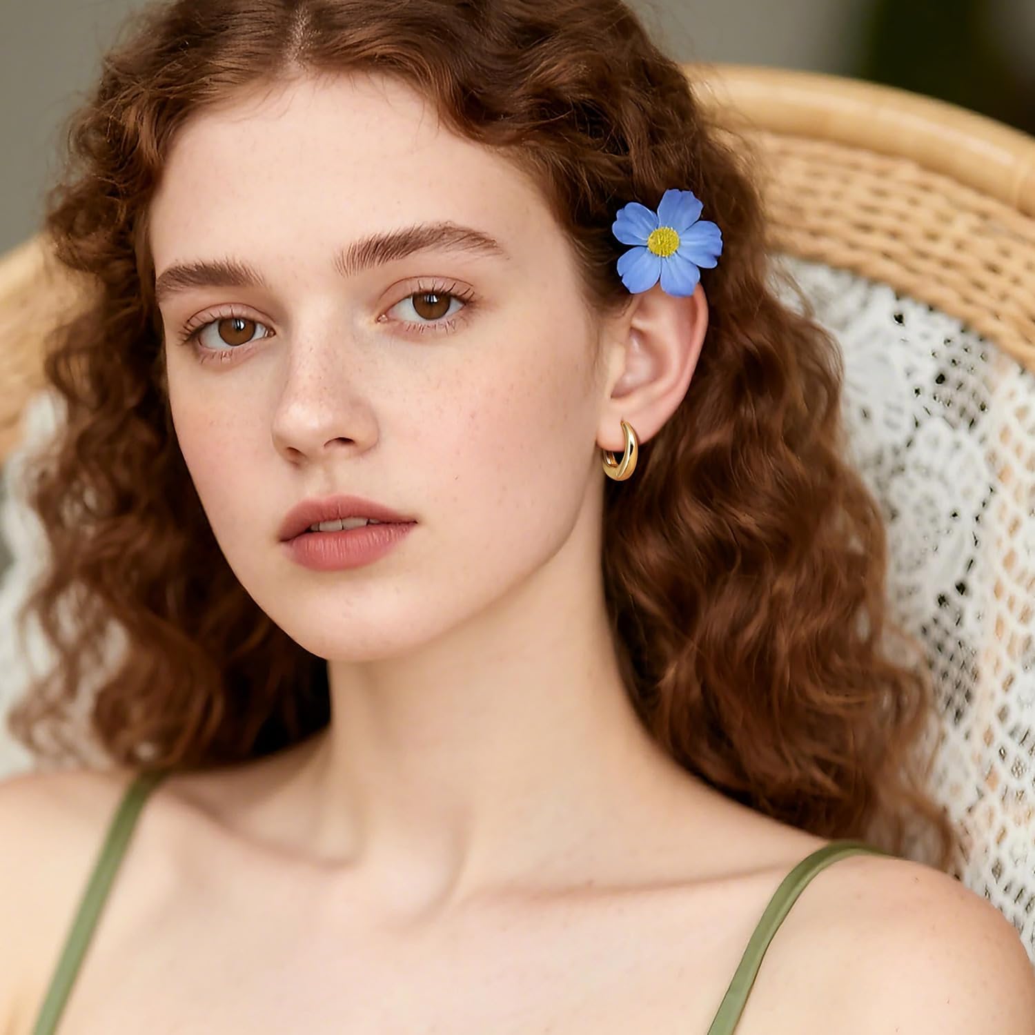 Gold Hoops Earrings for Women 14K Gold Earrings for Women Chunky Golden Hoop Earring for Womens Hoops Simple yet Distinctive Teardrop Silhouette Womens Hoop Earring15/20MM - Image 7