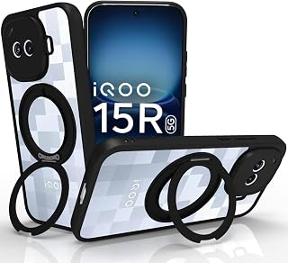 RIGGEAR Shockproof Sleek Hybrid Armor 360° Rotating Magnetic Ring Stand Back Cover Case Compatible with MagSafe Accessorie... Price In India