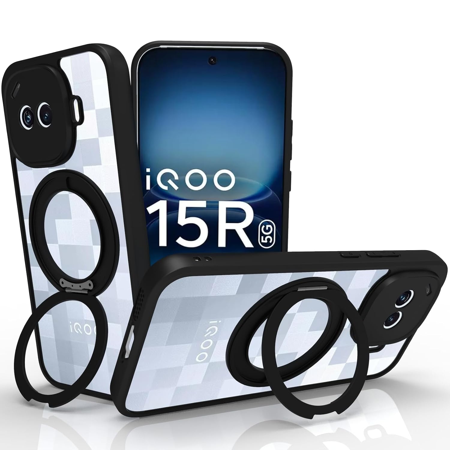 RIGGEAR Shockproof Sleek Hybrid Armor 360° Rotating Magnetic Ring Stand Back Cover Case Compatible with MagSafe Accessorie... - Review, Price and Buying Guide
