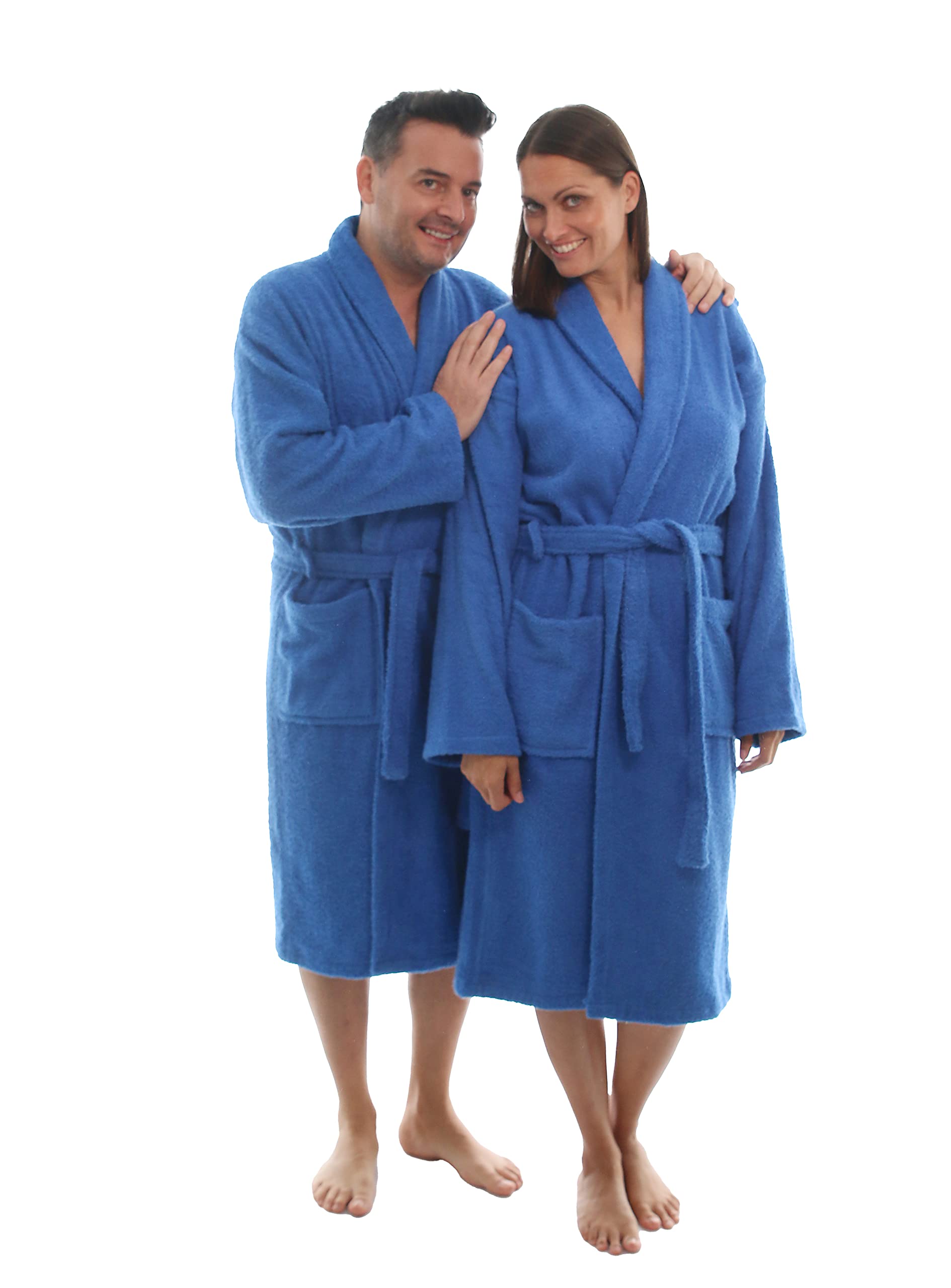 LEBENGOOD - Accappatoio unisex da donna e uomo, 100% cotone spugna americana 400 g, con cintura, tasche, perfetto per la doccia, come vestaglia morbida o come asciugamano