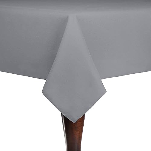 ULTIMATE TEXTILE Cotton-Feel - Mantel rectangular fino para comedor, 72 x 120 pulgadas, color gris