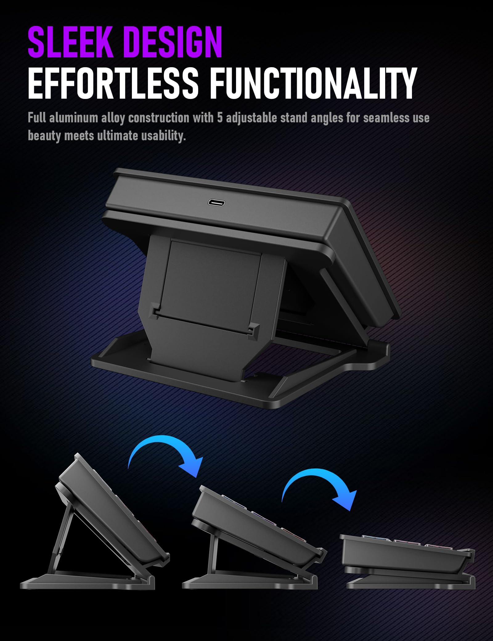 upHere Tastiera macro, Stream Control Deck Game Shortcut tastiera con 15 tasti programmabili, pad visivo preimpostato personalizzabile per OBS/Twitch/YouTube/Streamlabs, installazione ufficio