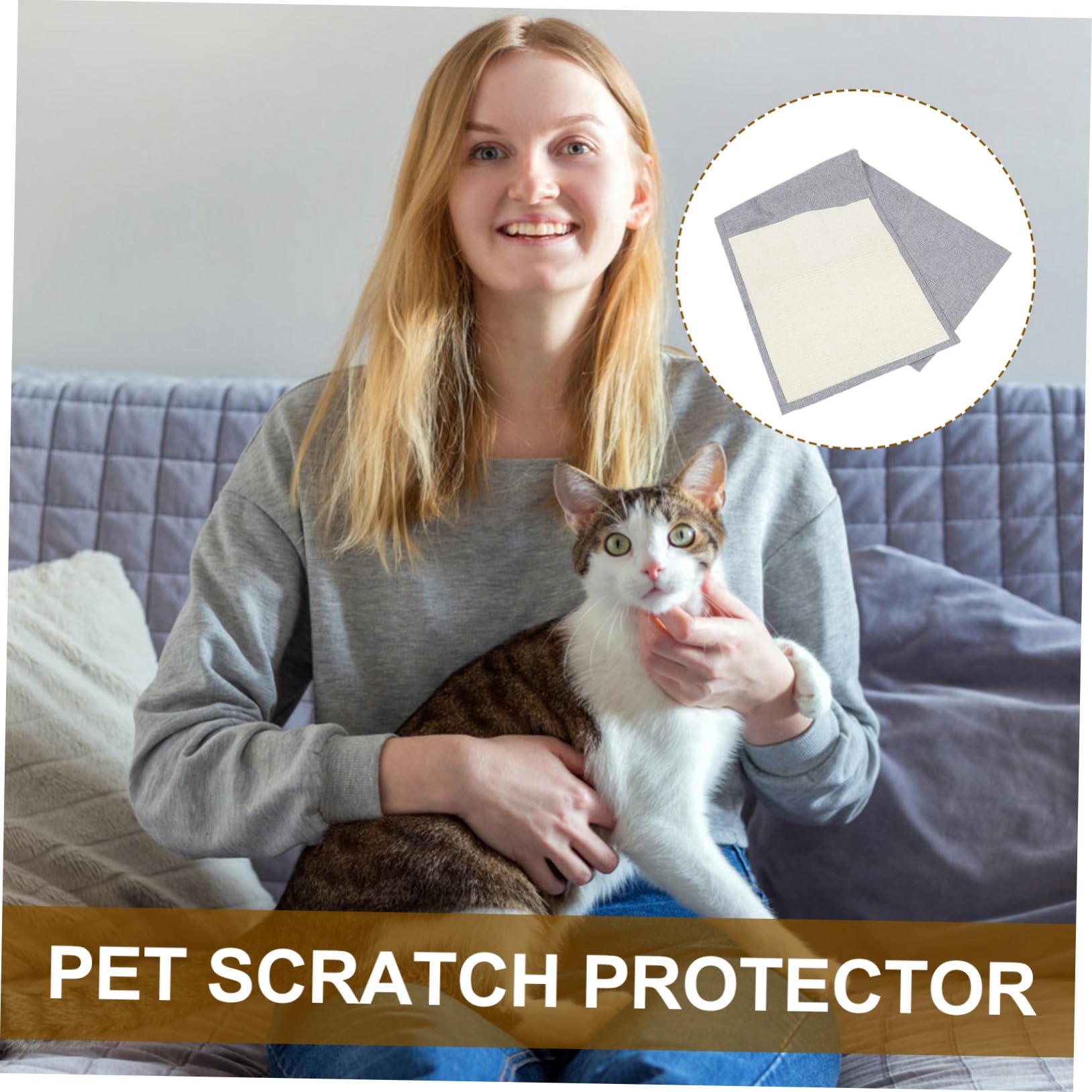 Protector contra Arañazos para Gatos Garra de Sisal, Colchón de Algodón y Lino, Adecuado para Sofá en Habitación U Oficina, Antiarañazos y Protector