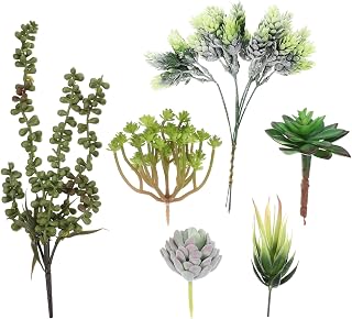ERINGOGO 6pcs Artificial Succulents Picks PVC for Floral Arrangements