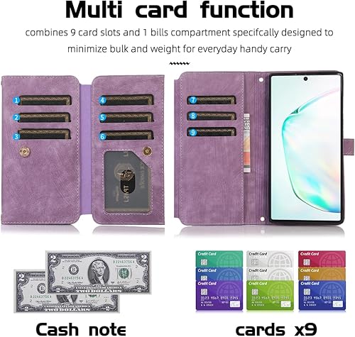 Miniatura 6 de Diseño para Samsung Galaxy Note 10 Plus Funda tipo cartera cruzada con ranuras para tarjetas de piel sintética, función atril, cierre magnético,