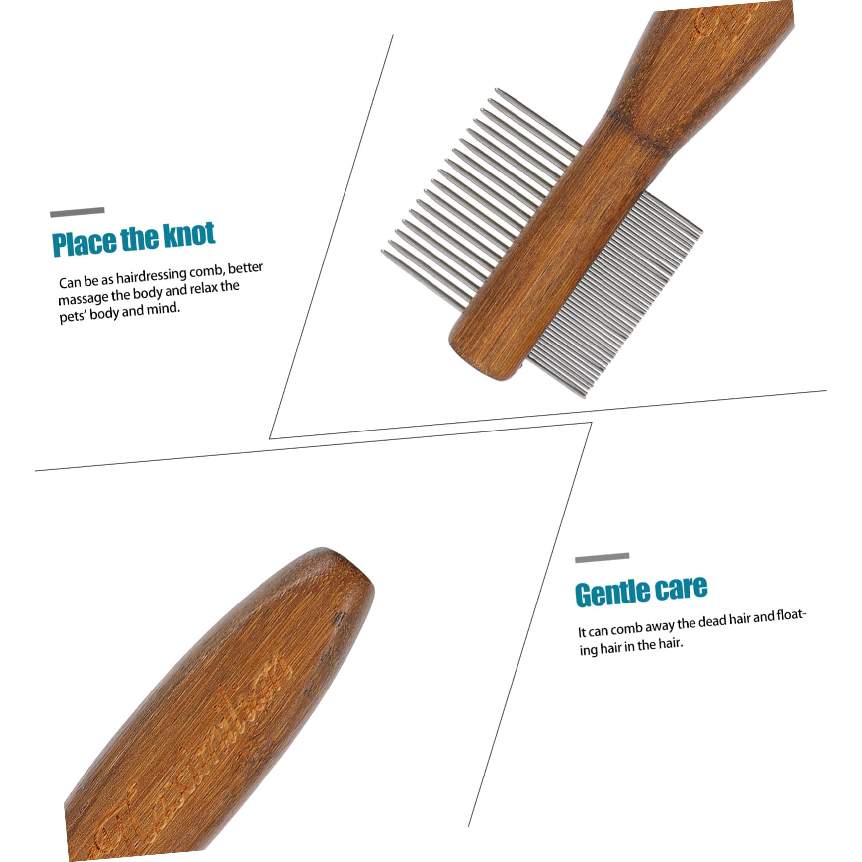 Kisangel 3piezas Cepillo Para Perros y Gatos Mango De Herramienta De Deshedding Efectiva Peine Para Eliminar Pelo Suelto y Enredos Para Cuidado y Limpieza De Mascotas