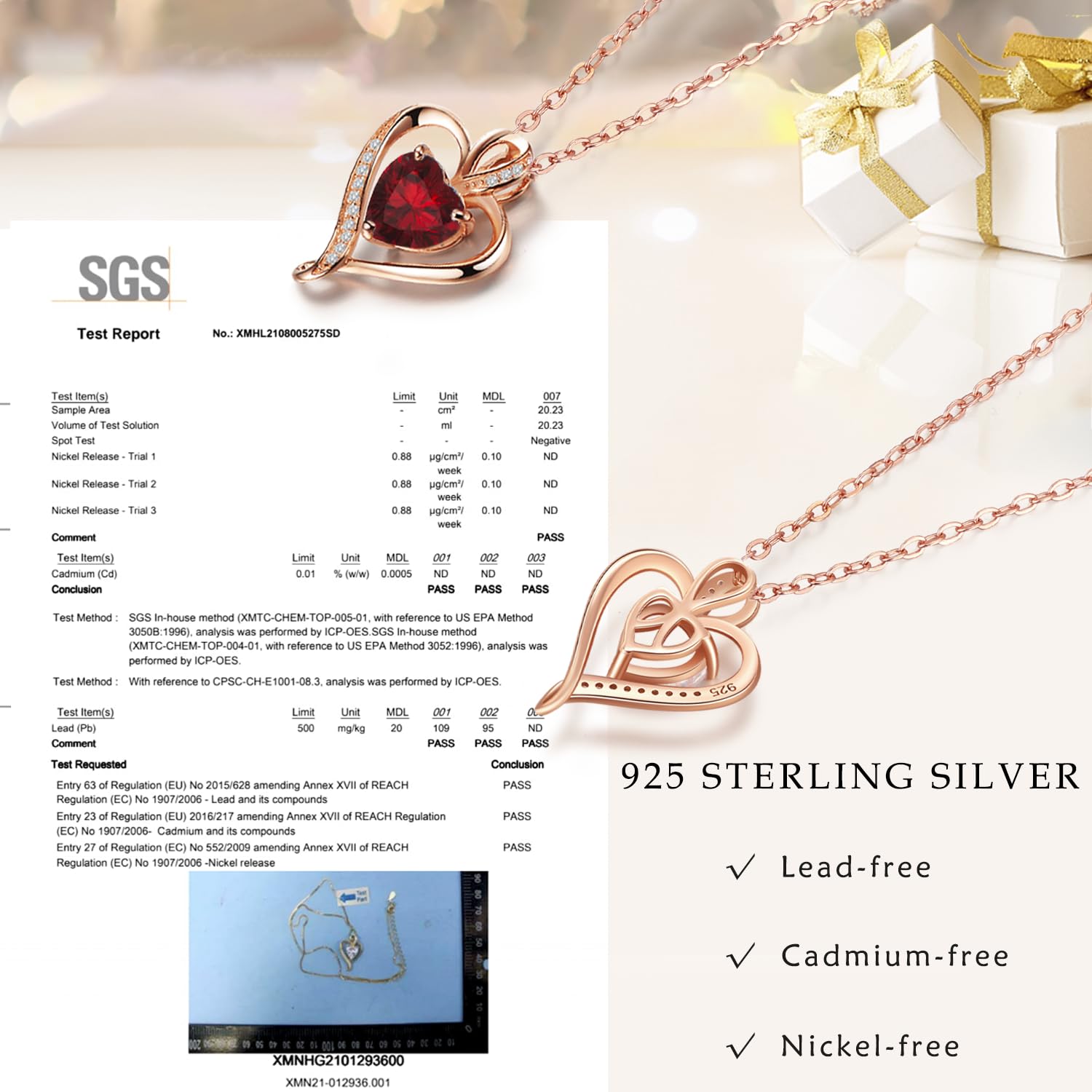 LAVUMO Collana Donna Cuore Argento Sterling 925 Originale Gioielli Regalo per Lei Amiche Moglie Mamma Fidanzata Compleanno San Valentino Natale Anniversario Festa Della Mamma Donna Regalo Idea