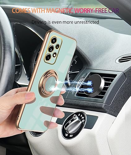 Miniatura 5 de Compatible con Samsung Galaxy A72 Case Ring Holder Magnet Green, Samsung Galaxy A72 Funda de teléfono de silicona a prueba de golpes Funda delgada