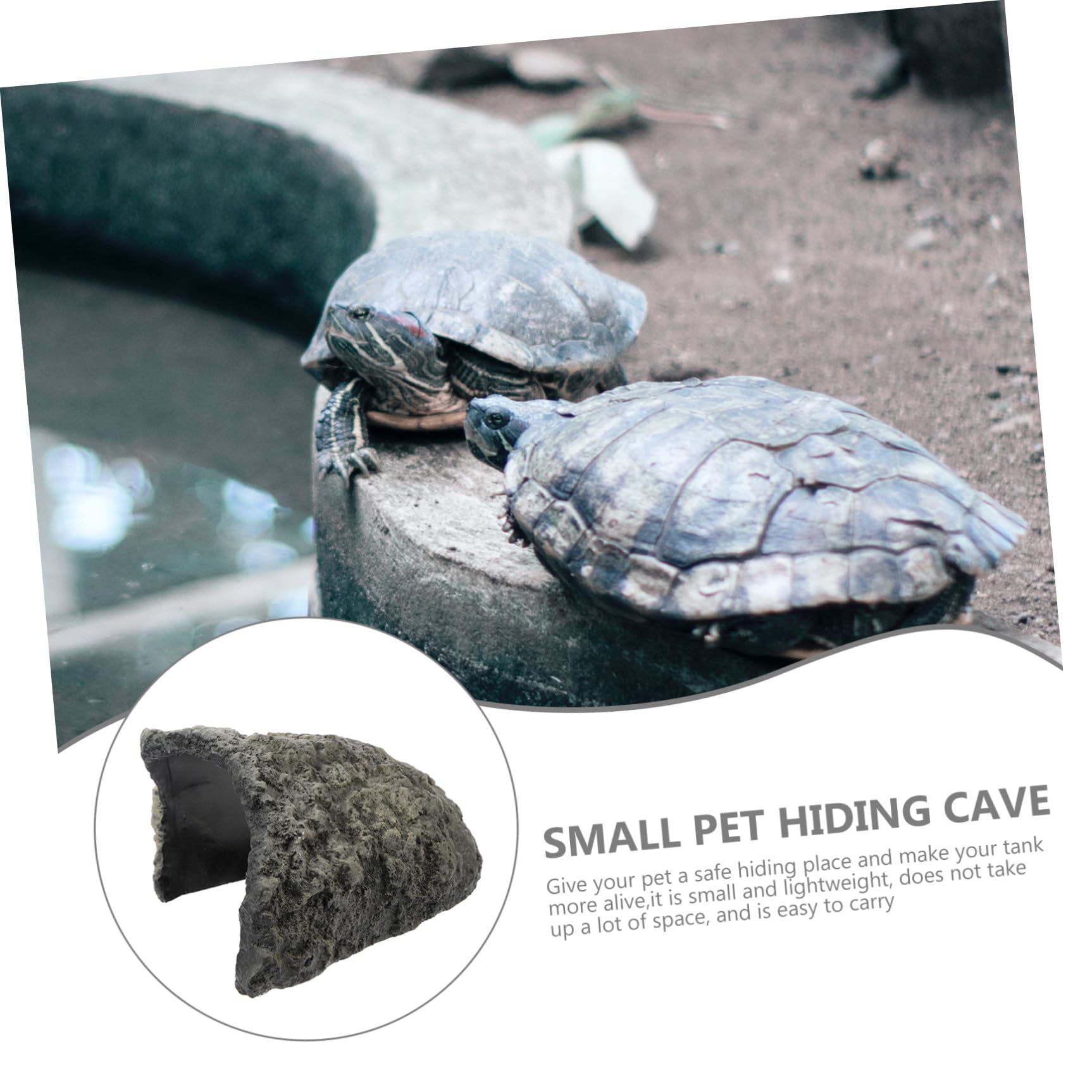 VALICLUD Cachette pour Reptiles en Résine, Grotte aux Tortues Polyvalente et Décor de Terrarium pour Habitat des Tortues et Amphibiens